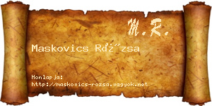 Maskovics Rózsa névjegykártya
